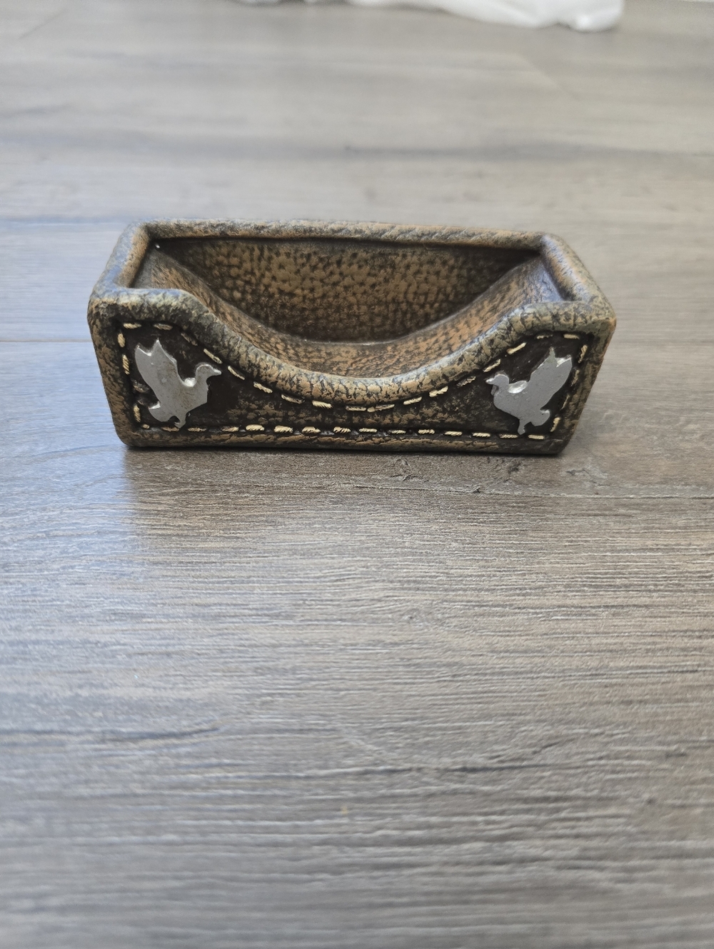 Duck Rustic Business Card Desk Holder Ceramic Cabincore Cottagecore